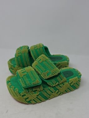 JW PEI Green Patterned Platform Slide Sandals Size 5